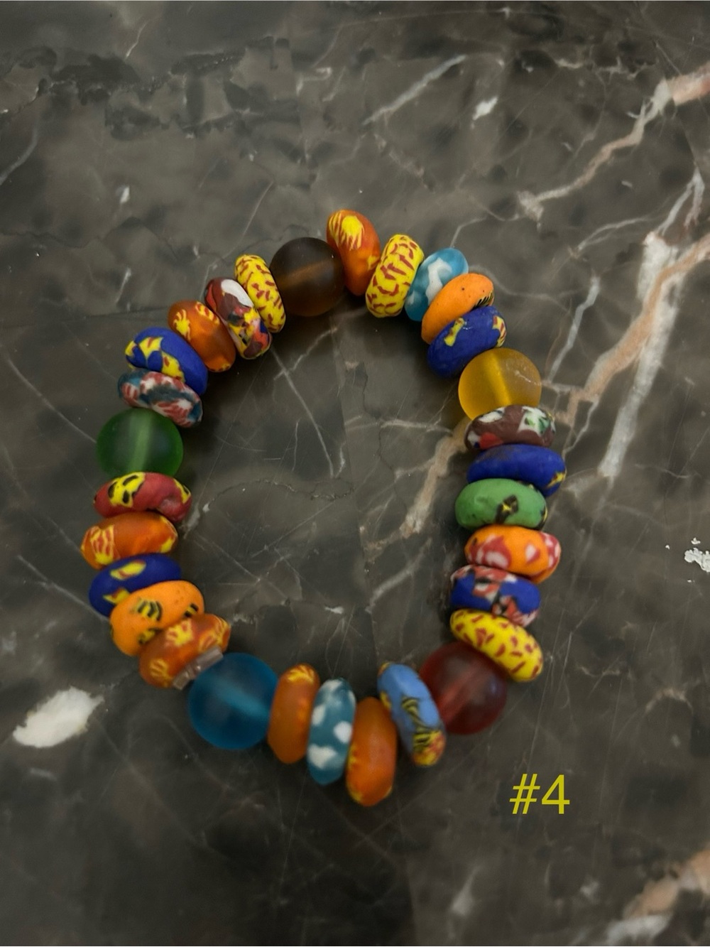 Handmade Multicolor Clay Beaded Stretch Bracelets From Ghana (Pick one) - Picture 4 of 7